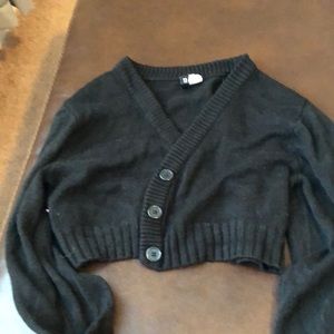Black cropped cardigan